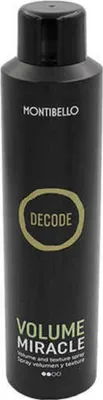 A black bottle of hairspray with text and a circular logo.