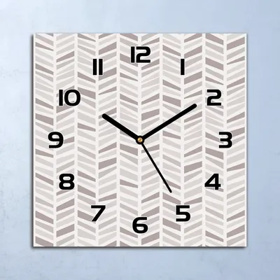 Produktbild von Wanduhr Echt-Glas-Küchenuhr Fischgrätenmuster Quarz Lautlos 30x30 Deko Bilder