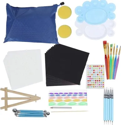 Produktbild von Famanu Mandala Dotting Tools - 58-teiliges Set für kreatives Gestalten