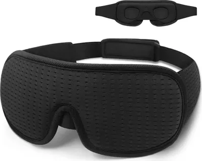 Produktbild von Schlaf Augenmaske für Männer Frauen, 3D Konturierte Cup Schlafmaske & Augenbinde, Konkav geformte Nachtschlafmaske, 100% Blackout Augenmaske, Weicher Komfort Augenschirm Abdeckung für Reise Yoga Nap