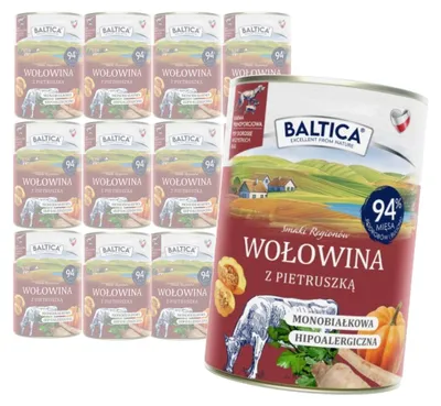 Zdjęcie produktu dla Baltica Wołowina z Pietruszką 12x400g Monoproteinowa Hipoalergiczna Bezzbożowa Mokra Karma Dla Psa