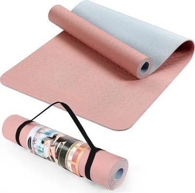 Immagine prodotto di Tappetino da yoga Unyqoos® antiscivolo in TPE, 183 x 61 x 0,6 cm – Tappetino per allenamento e Pilates con cinghie di trasporto, leggero, ideale per yoga, stretching, uso domestico, adatto a uomini e donne