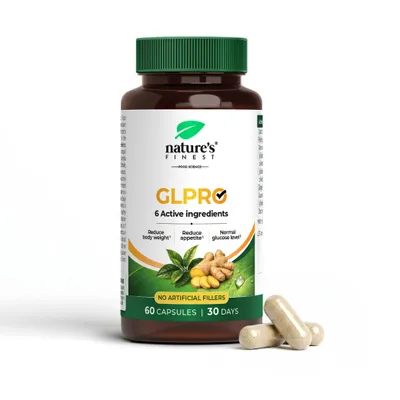 Productafbeelding van Nature's Finest GLPRO capsules - johannesbrood, nopal, groene thee & chroom, vegan - 60 capsules