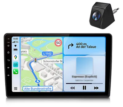 Obrázek produktu pro Autorádio se zadní kamerou pro Škoda Fabia 2008–2013, CarPlay, Android Auto, 8jádrový procesor, 4G, Wi-Fi, GPS navigace, rádio, DSP, SWC, Bluetooth, RDS, 10 palců, 6+128 GB