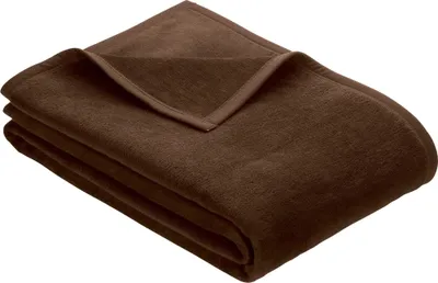 A folded brown blanket.