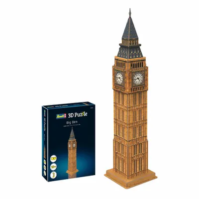 Produktbild von Revell 3D Puzzle Big Ben, Uhrturm von London, Elizabeth Tower, 44 Teile, ab 10 Jahren, 00201