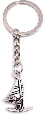 Immagine prodotto di Onwomania Portachiavi Surfer Bambino Sport Spiaggia Argento Metallo Ciondolo Charm