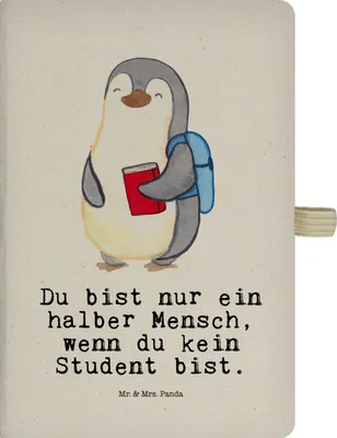 Produktbild von Mr. & Mrs. Panda notizbuch Student Herz - Transparent - Geschenk, Tagebuch, Kladde, Skizzenbuch, a4, kariertes