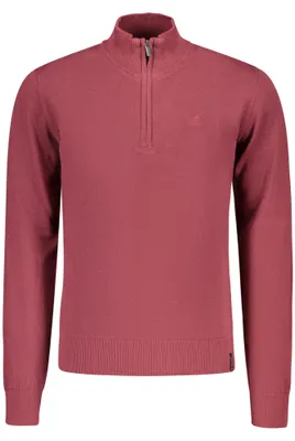 Produktbild von Herren Rot Langarmshirt mit Stickerei & Reißverschluss-Detail