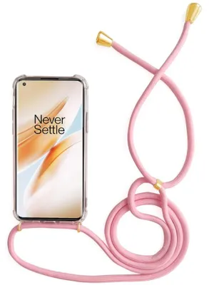 Immagine prodotto di Custodia per cellulare con laccetto/cordoncino da indossare a tracolla/spalla, compatibile con diversi modelli OnePlus 1+, OnePlus 8, colore rosa/oro