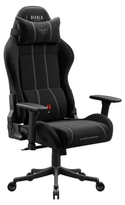 Produktbild von Diablo Chairs X-One 2.0 Gaming Stuhl aus Stoff, ergonomischer Bürostuhl, Drehstuhl schwarz Small