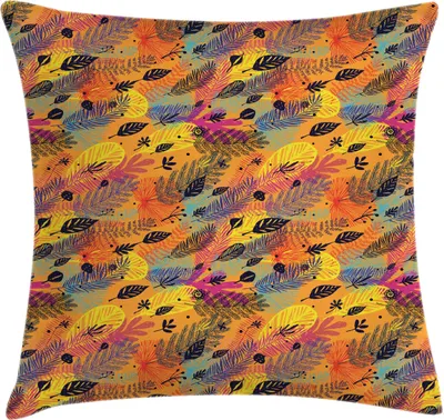 Produktbild von ABAKUHAUS Herbst Kissenbezug, Bunte Verschiedene Anpflanzung von Herbstsaison Zeichnungen Gezeichnet von Hand, 45 x 45 cm, Marigold und Mehrfarbig
