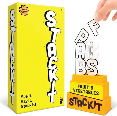 Productafbeelding van Egg Stack It Grappige stapelbare familiespellen voor kinderen en volwassenen - 160 categorieën - 20 letters - Timer en basis