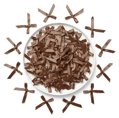 Productafbeelding van Decoratieve mini-lintjes, 100 stuks, bruin, voor kerstdecoratie