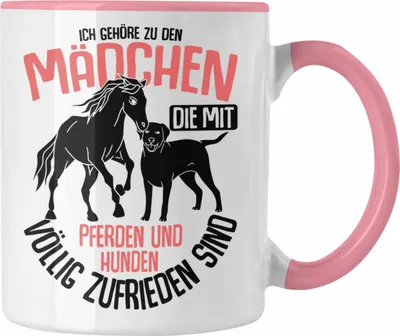 Produktbild von Trendation - Lustige Reiter Sprüche Geschenk Tasse Reiterin Pferde Mädchen Geschenkidee Pferde Und Hunde (Rosa)