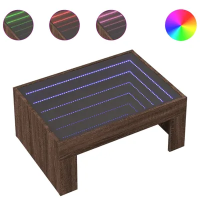 Obrázek produktu pro vidaXL Konferenční stolek s Infinity LED hnědý dubový vzhled 70x50x30 cm