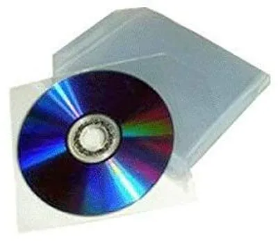 Productafbeelding van 200 stuks kleurloze kunststof CD/DVD-hoezen