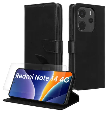 Imagen del producto de kwmobile KWM000020VK001C, Funda tipo cartera, para Xiaomi, Redmi Note 14 4G, color negro