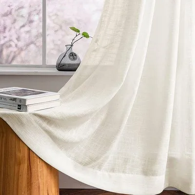 Immagine prodotto di Tende trasparenti in lino beige 225x140 cm