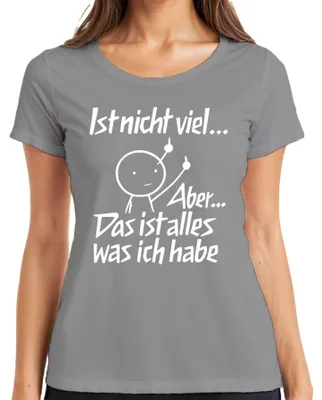 Productafbeelding van Niet veel, maar dit is een sarcastisch T-shirt met een middelvinger-print, voor dames, grijs, maat M