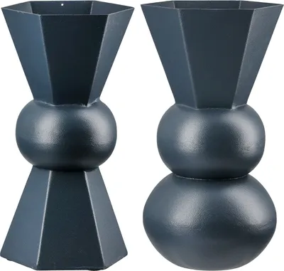 Immagine prodotto di Gilde Vase, "Metallo", Metall, dunkelblau, L. 9 cm, B. 9 cm, H. 20 cm 55679 4063387556795 2 Stück (2-fach sortiert)