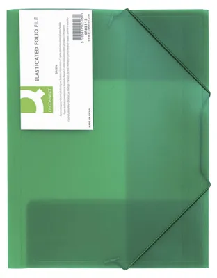 Productafbeelding van Q-Connect KF02313: Registermappen met elastiek, A4, transparant, groen