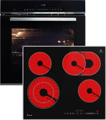 Produktbild von Autarkes Herdset: 60cm Einbaubackofen EB8017ED + 59cm Kochfeld CH5901AL | Katalyse | Pizzafunktion | Grill | Umluft | Heißluft | Automatik-Timer | 2-fach Wärmeschutzverglasung | SET8017CH59AL