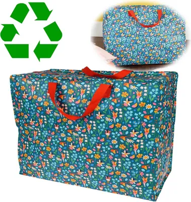 Produktbild von LS-LebenStil XXL Jumbo Bag Fairies Garden 55cm ️ Recycled faltbar Einkaufstasche Unterbettkommode Aufbewahrungstasche Kleidung Bettdecken Kissen