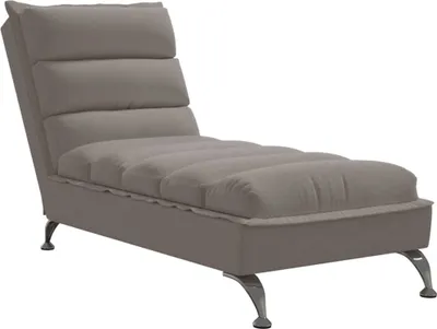 Image de Chaise longue avec coussins taupe tissu