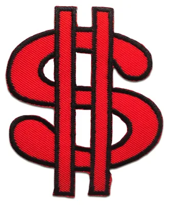 Obrázok produktu pre Symbol dolára - nášivka, nažehľovacia nášivka, nažehľovacia aplikácia, nášivky, nášivky, nažehľovacie, veľkosť: 7,5 x 6,1 cm