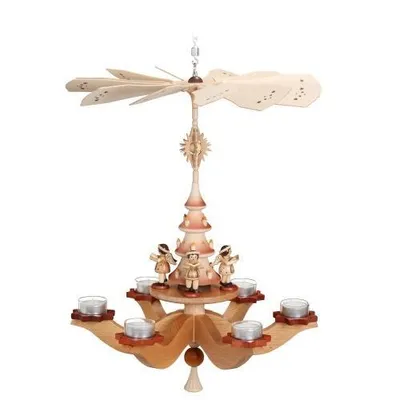 Produktbild von Hängepyramide Engel am Weihnachtsbaum natur HxLxB 37x37x42cm NEU