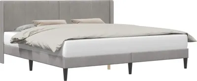 Obrázek produktu pro vidaXL Rám postele s čelem Světle šedá 180 x 200 cm Samet