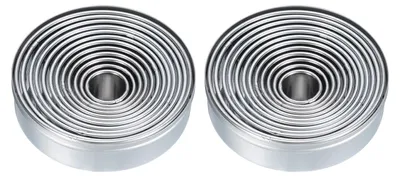 24 runde Ausstechformen aus Edelstahl, verschiedene Größen, 2,9–11,7 cm