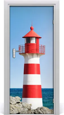 Produktbild von Tulup Türaufkleber 85x205 cm Dekorative Aufkleber Selbstklebend Wasserdichte Tapete Abnehmbar Schlafzimmer Wohnzimmer Wohnkultur - Leuchtturm