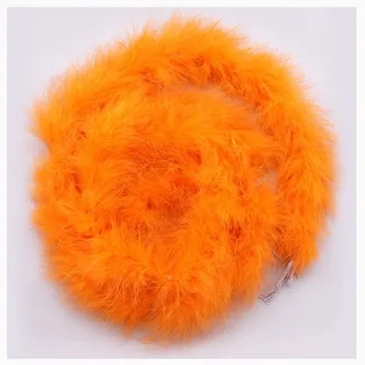 Productafbeelding van Federboa van 200 cm, oranje, pluizige guirlande voor decoratie en kostuumaccessoires