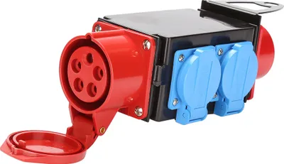 Obrázok produktu pre Clanmacy rozvádzač napájania na stavenisko rozvádzač napájania CEE zásuvka IP44 na stavenisko 1 x CEE 400V / 16A, 3 x 230V（Schuko）