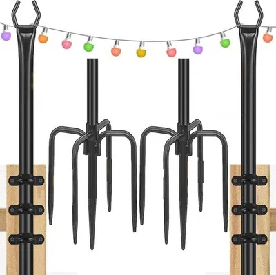 Productafbeelding van Lichtkettingstangen voor buiten - 2 stuks voor tuin en terras decoratie