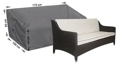 Produktbild von Raffles Covers Raffles Covers Loungesofa-Schutzhülle schräges Modell | Atmungsaktiv | Wasserdicht | UV-beständig | Doppelnähte | Elastischer Kordelzug - Farbe: Anthrazit, Masse: 175 x 100