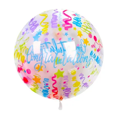 Obrázok produktu pre Transparenter Deko Ballon Congratulations bunt, 55 cm