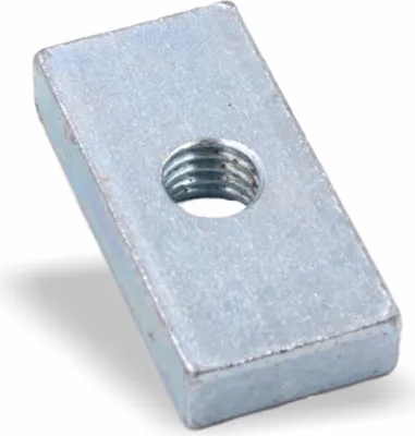 Produktbild von Nutenstein | Gewindeplatte 25x12x5 mm M6 Gewinde mittig | Stahl galvanisch verzinkt