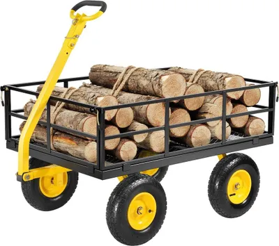 Obrázok produktu pre Oceľový záhradný vozík s nosnosťou 1200 lb, ťažký záhradný vozík s 13-palcovými pneumatikami