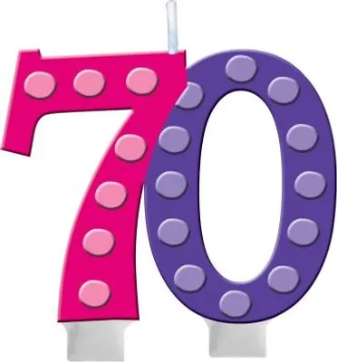 Produktbild von 70. Geburtstag Pünktchen Kerze