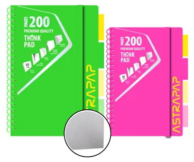 Immagine prodotto di Quaderno a schede A4 100k griglia Linea Neon Astra