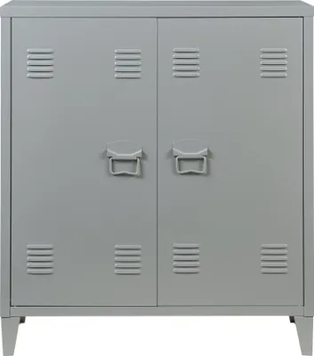 Produktbild von Metallschrank ‘Oripää’ mit 2 Türen 90 x 80 x 33 cm Dunkelgrau