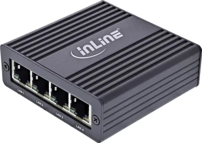 Produktbild von InLine 33380V, Kabelgebunden, USB, Ethernet, 1000 Mbit/s, Schwarz