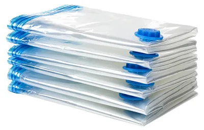 Zdjęcie produktu dla 8 szt. próżniowych torebek do przechowywania z tworzywa PE i PET z pompką ręczną, 35 x 50 cm