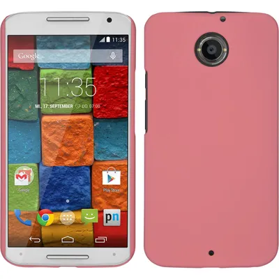 Produktbild von PhoneNatic Case kompatibel mit Motorola Moto X 2014 2. Gen. - Hülle rosa gummiert Hard-case + 2 Schutzfolien