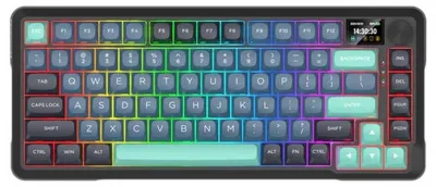 Obrázek produktu pro REDRAGON K724GBG-RGB-PRO Behemoth, Bezdrátový, USB + RF Wireless + Bluetooth, Mechanický spínač, Šedá, Modrá