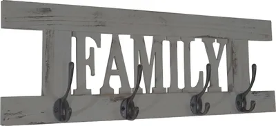 Obrázek produktu pro Nástěnná skříň HWC-C60 Family, Šatní skříň Panel, Shabby-Look Vintage 60x21cm  grau, shabby