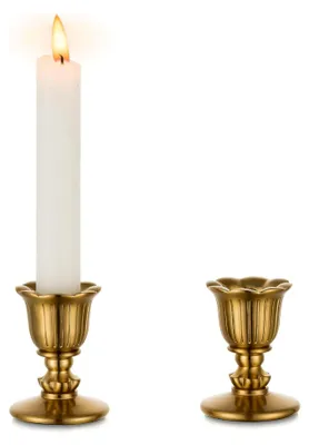 Produktbild von Vintage Kerzenständer Set für Stabkerzen aus Messing